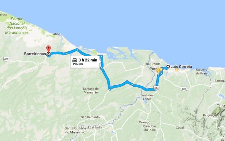 Distância de Luis Correia-PI a Barreirinhas-MA - Guia Lençóis Maranhenses