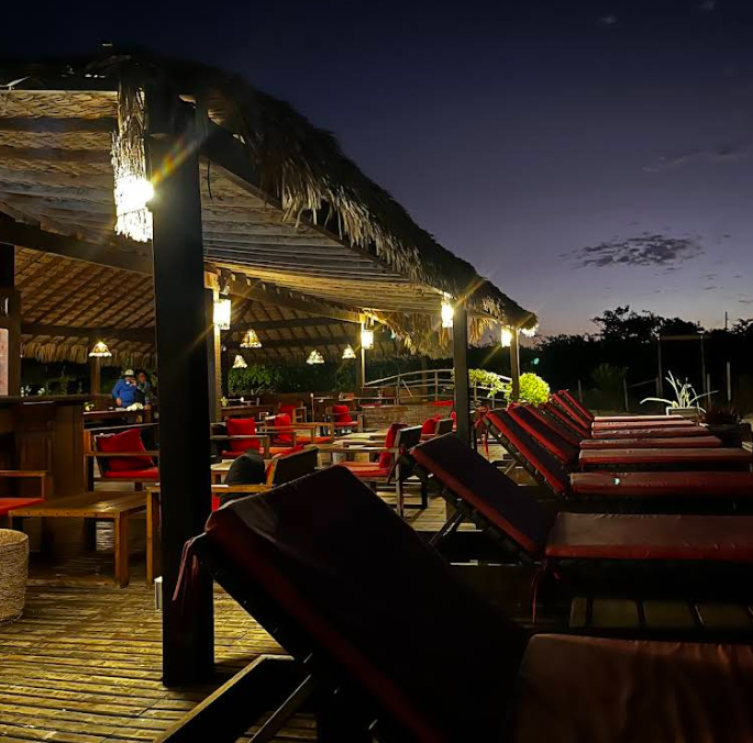 Visão noturna da Pousada Vila Guará, Atins